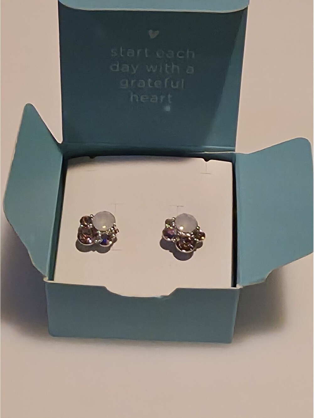 Origami Owl Cluster Opal Purple Pink Earrings (Silver) ER3084